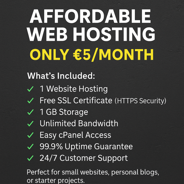 “Starter Hosting Plan – £5/month
